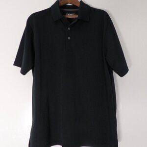 BEN HOGAN Performance Black Ribbed‎ Golf Polo | Men's Large